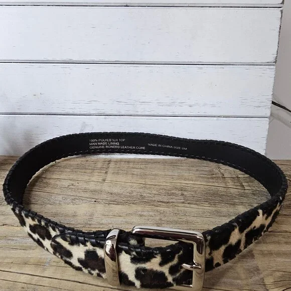 No Brand Leopard Print Silver Buckle Belt size small - Picture 6 of 7
